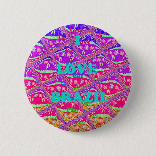 Love Brazilië.png Ronde Button 5,7 Cm (Voorkant)