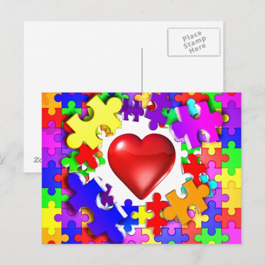 Love Breaks Thru Autism Briefkaart (Voorkant / Achterkant)