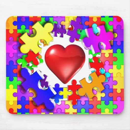 Love Breaks Thru Autism Muismat (Voorkant)
