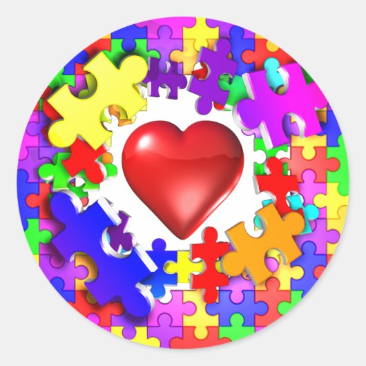 Love Breaks Thru Autism Ronde Sticker (Voorkant)