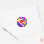Love Breaks Thru Autism Ronde Sticker (Envelop)