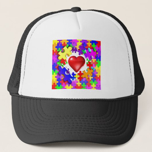 Love Breaks Thru Autism Trucker Pet (Voorkant)