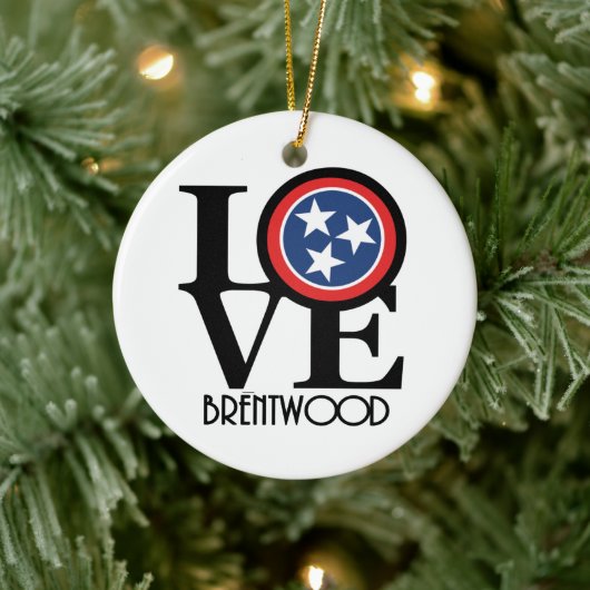 LOVE Brentwood Tennessee Keramisch Ornament (Boom)