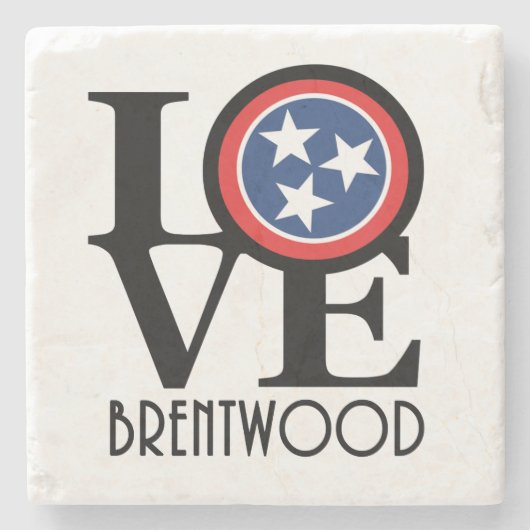LOVE Brentwood Tennessee Stenen Onderzetter (Voorkant)