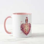 "Love Brew" Vintage Heart Potion Coffee Mug Mok (Links)