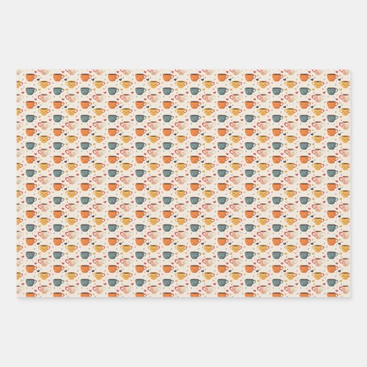 Love Brewed Valentijnsdag Hearts Pattern Inpakpapier Vel (Voorkant 3)