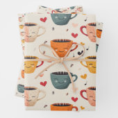 Love Brewed Valentijnsdag Hearts Pattern Inpakpapier Vel (In situ)