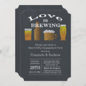 Love Brewing Barbecue Engagement Party Uitnodiging (Voorkant / Achterkant)