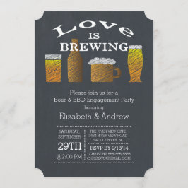 Love Brewing Barbecue Engagement Party Uitnodiging