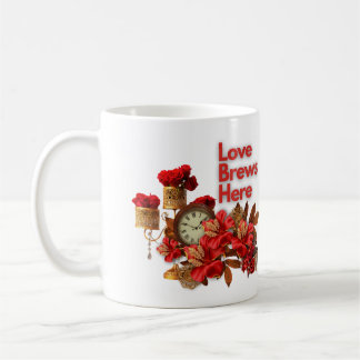 Love Brews Here - Celebrate Love This Valentijns Koffiemok