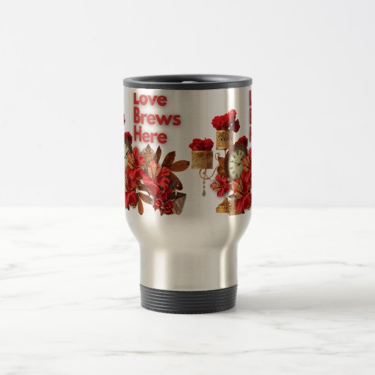Love Brews Here - Celebrate Love This Valentijns Reisbeker (Center)
