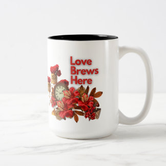 Love Brews Here - Celebrate Love This Valentijns Tweekleurige Koffiemok