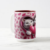Love Brews hier: Valentijnsdag Edition Tweekleurige Koffiemok (Voorkant links)