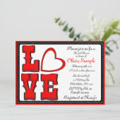 Love Bridal Shower Uitnodiging (Staand voorkant)