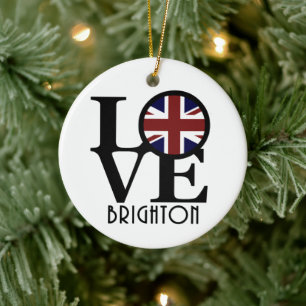 LOVE Brighton England Keramisch Ornament