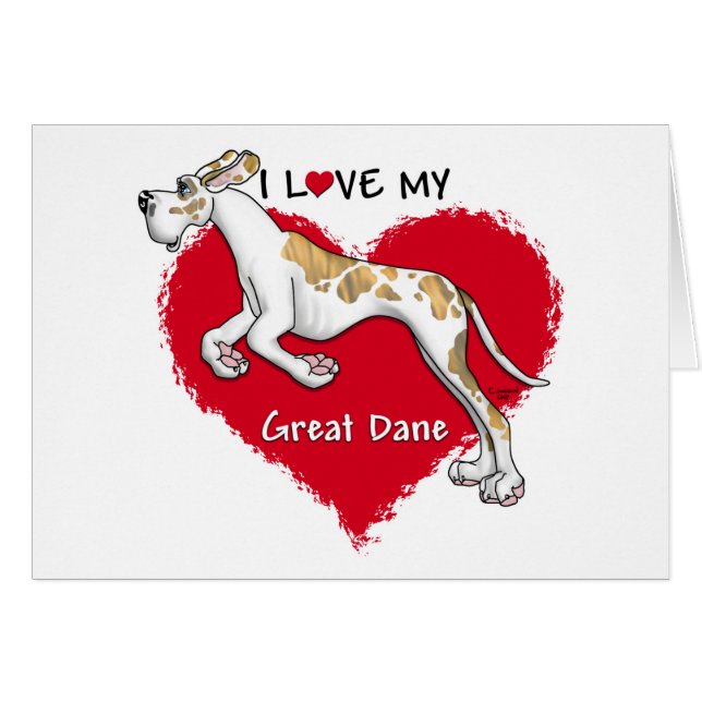 Love Brindlequin Great Dane UC (Voorkant Horizontaal)