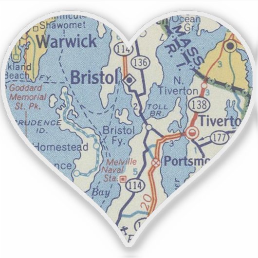 Love Bristol RI Sticker (Voorkant)