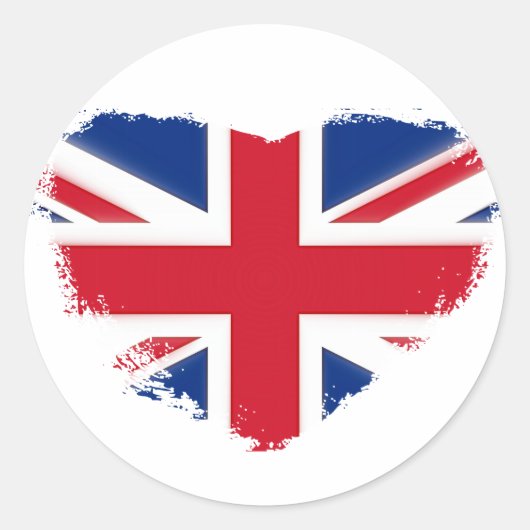 Love Britain Ronde Sticker (Voorkant)