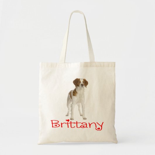 Love Brittany Spaniel Puppy Dog Canvas Canvas tas (Voorkant)