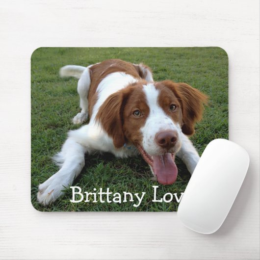 Love Brittany Spaniel Puppy Dog Mousepad Muismat (Met muis)