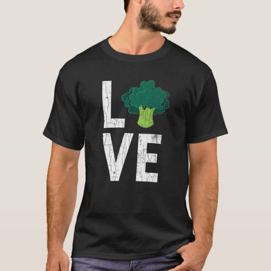Love Broccoli Funny Vegan Vegetables Vegetarian Gr T-shirt (Voorkant)