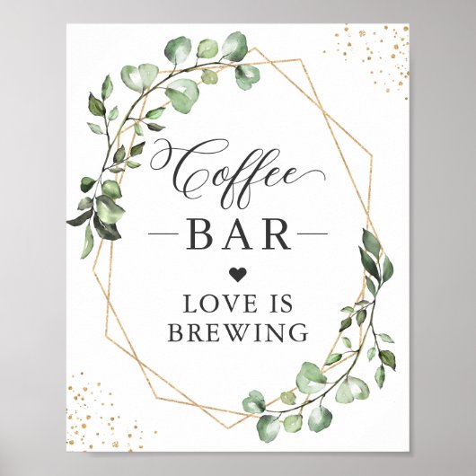 LOVE BROEIT | Geometrische eucalyptus koffiestbalk Poster (Voorkant)