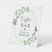 LOVE BROEIT | Geometrische eucalyptus koffiestbalk Reclamebord Met Voetstuk (Voorkant)