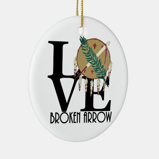 LOVE Broken Arrow Oklahoma Keramisch Ornament (Rechts)