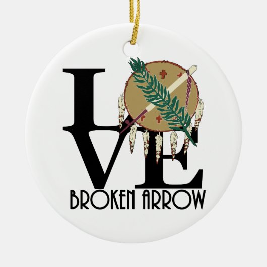 LOVE Broken Arrow Oklahoma Keramisch Ornament (Voorkant)
