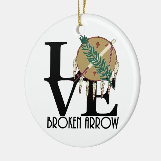 LOVE Broken Arrow Oklahoma Keramisch Ornament (Links)