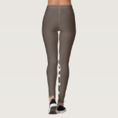 Love Brown Monochrome Classic Text Leggings (Achterkant)