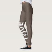 Love Brown Monochrome Classic Text Leggings (Links)