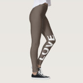 Love Brown Monochrome Classic Text Leggings (Rechts)