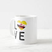Love - Brunei Flag Koffiemok (Voorkant links)