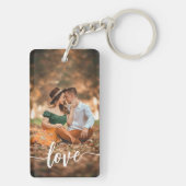 Love Brush Script Photo Sleutelhanger (achterkant)