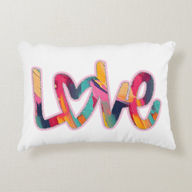 Love Brushstrokes Accent Pillow Accent Kussen (Voorkant)
