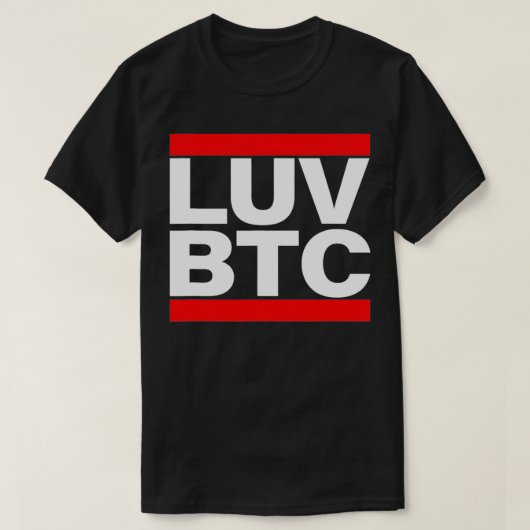 Love BTC Bitcoin Cryptocurrency T-shirt (Design voorkant)