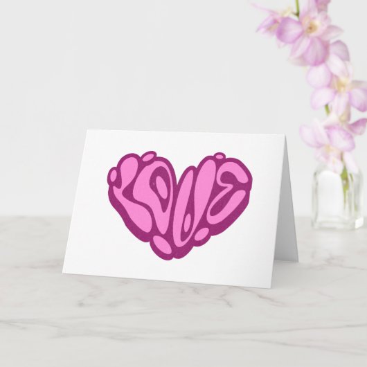 Love Bubble Roze Hart  Kaart (Orchidee)