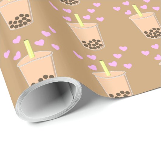 Love Bubble Tea Cadeaupapier (Rol Hoek)