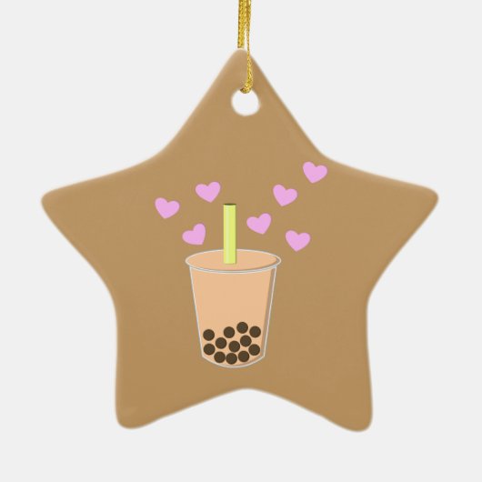 Love Bubble Tea Keramisch Ornament (Achterkant)