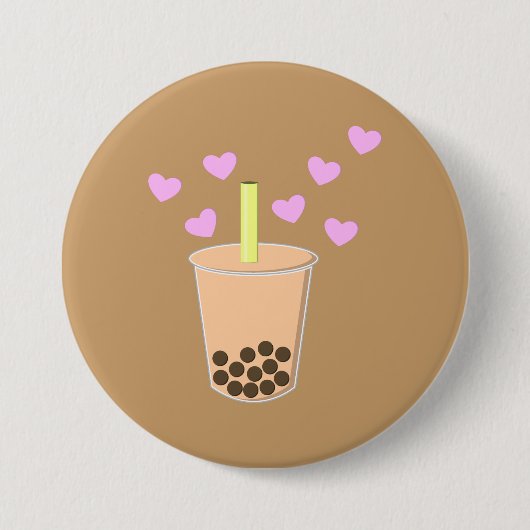 Love Bubble Tea Ronde Button 7,6 Cm (Voorkant)