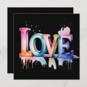 Love Buchstaben in Pastellfarben 3D Kaart (Voorkant / Achterkant)