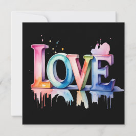 Love Buchstaben in Pastellfarben 3D Kaart