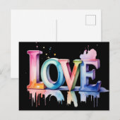 Love Buchstaben in Pastellfarben 3D Uitnodiging Briefkaart (Voorkant / Achterkant)