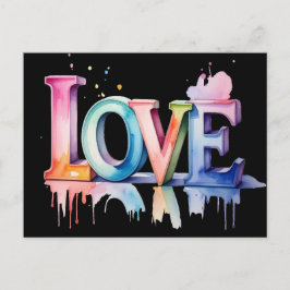 Love Buchstaben in Pastellfarben 3D Uitnodiging Briefkaart