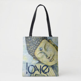Love Buddha Waterverf Art Over Print Canvas tas