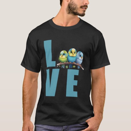 Love Budgie Mom Budgerigar Parakeet Bird 22 T-shirt (Voorkant)