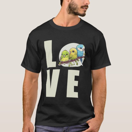 Love Budgie Mom Budgerigar Parakeet Bird 6 T-shirt (Voorkant)