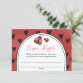 Love Bug Baby Shower Diaper Raffle  Informatiekaartje (Staand voorkant)