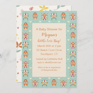 Love Bug Baby shower Invitation Kaart